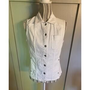 CHICOS WOMENS “JEAN VEST” SIZE M-PET